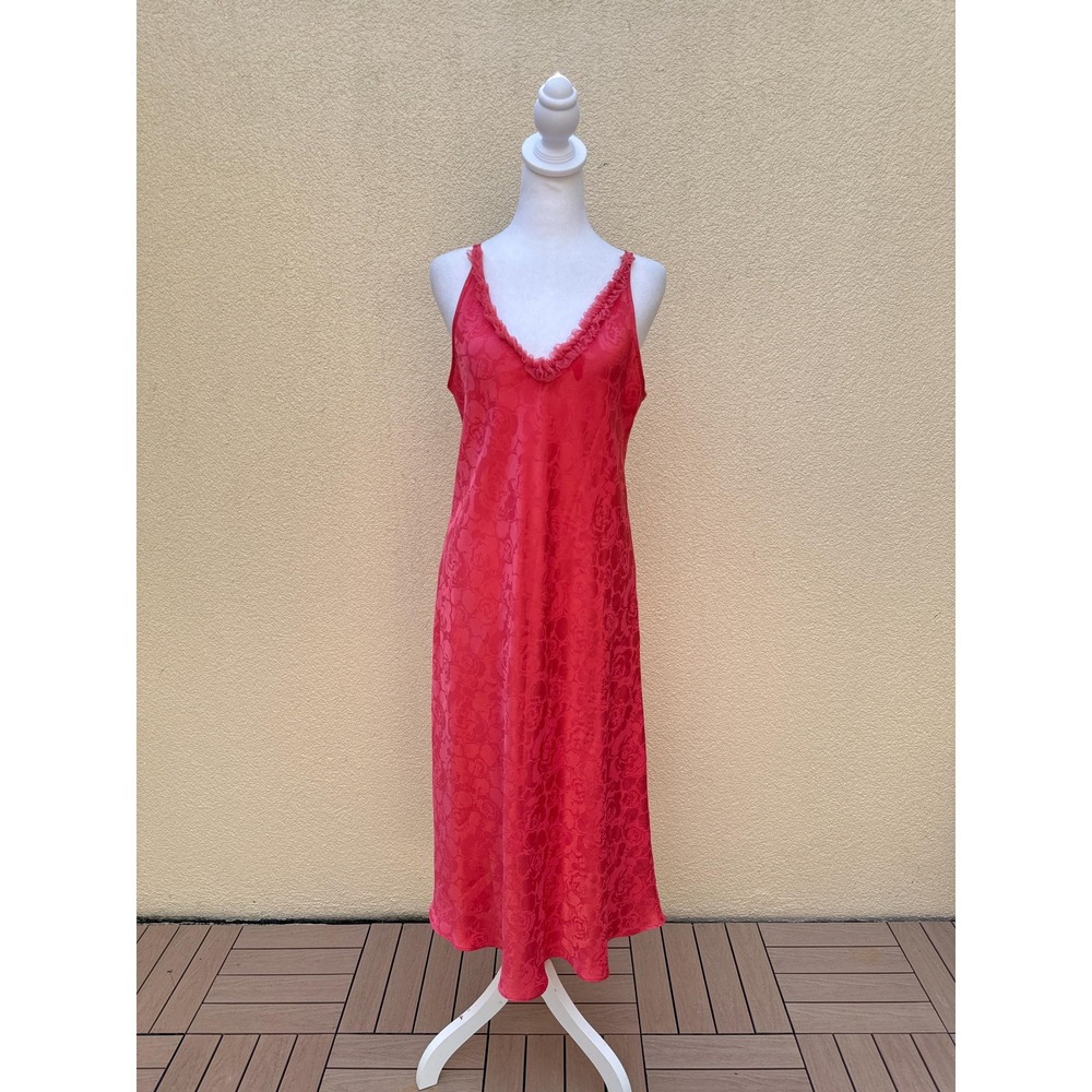 Oscar de la Renta Pink Label red pink polyester slip on chemise Lingerie